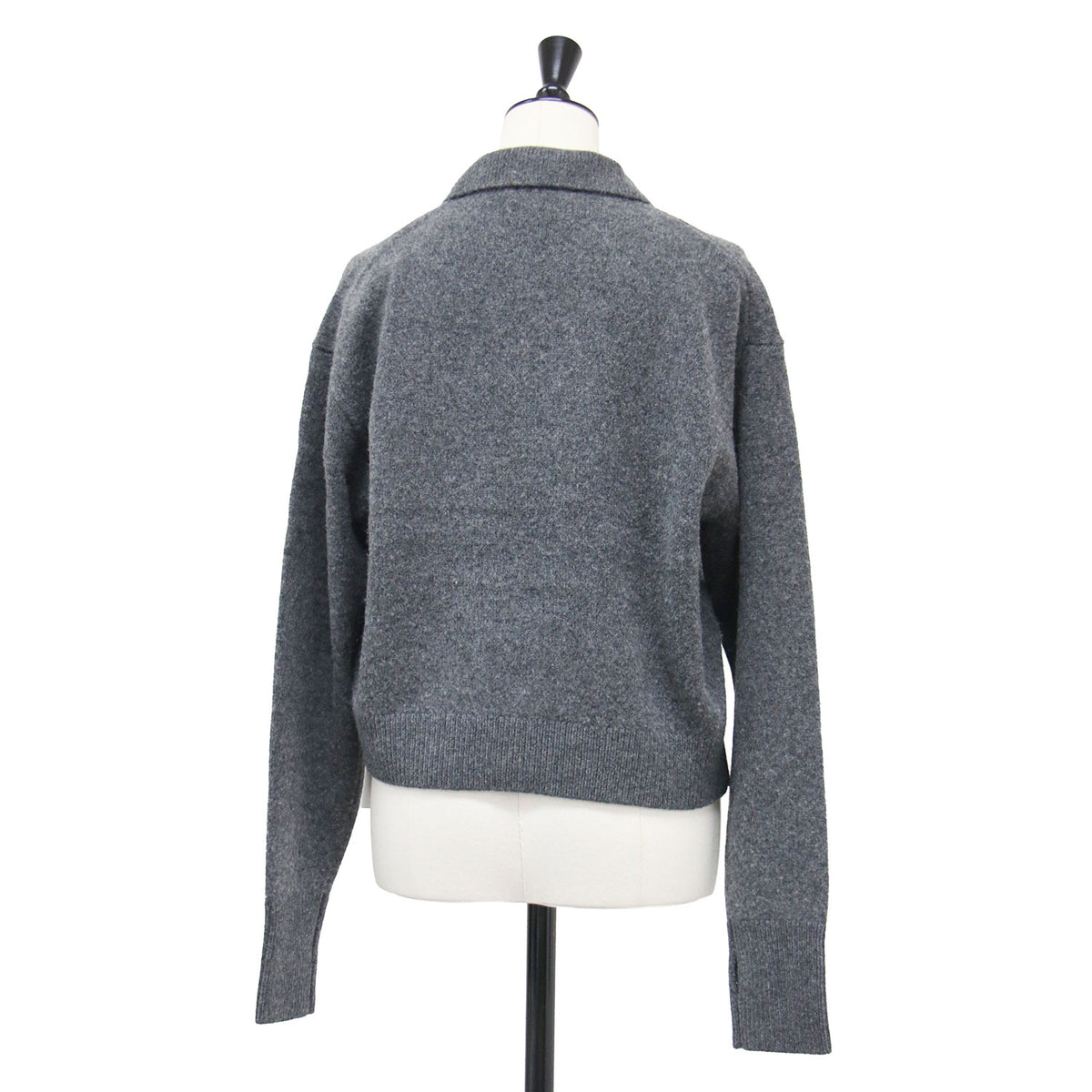 25秋冬 ブラッシュド ポロ セーター / Brushed Polo Sweater ニット ショート丈 長袖 ウール カシミヤ
