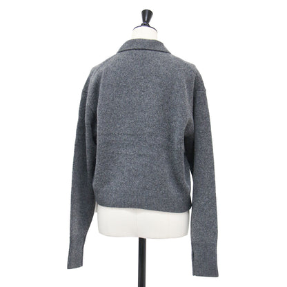 25秋冬 ブラッシュド ポロ セーター / Brushed Polo Sweater ニット ショート丈 長袖 ウール カシミヤ
