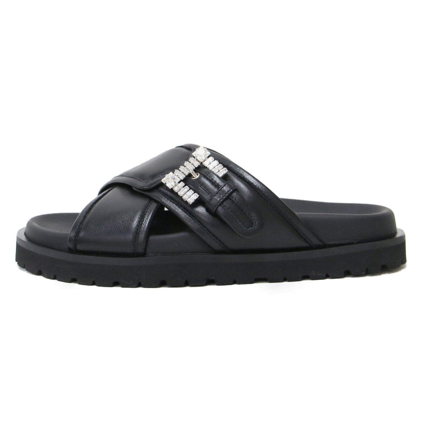 25春夏 ビジューバックル フラット サンダル / SR TWENTY BUCKLE FLAT SANDALS クロスベルト レザー