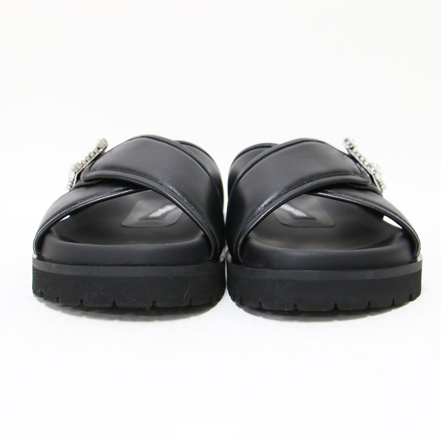 25春夏 ビジューバックル フラット サンダル / SR TWENTY BUCKLE FLAT SANDALS クロスベルト レザー
