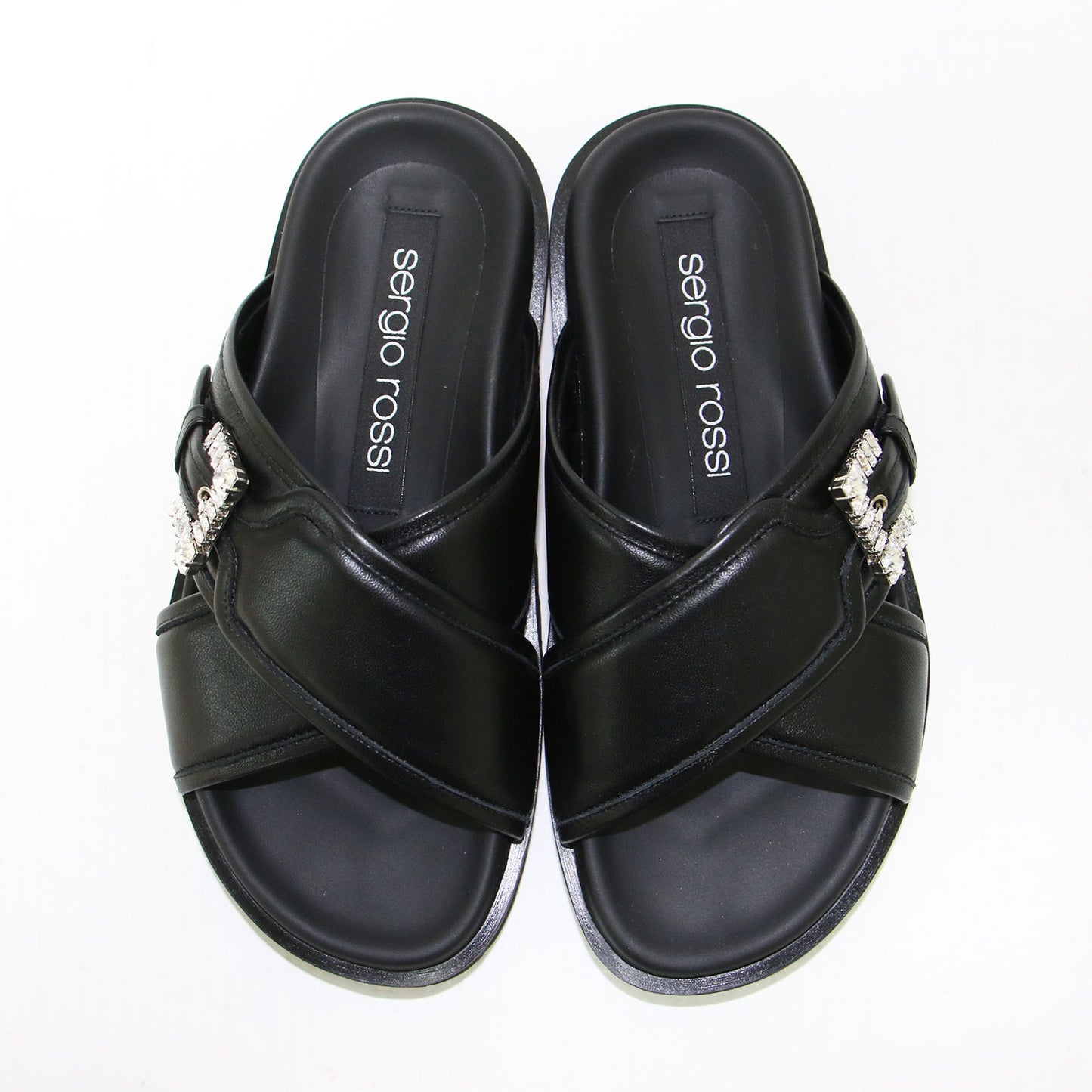 25春夏 ビジューバックル フラット サンダル / SR TWENTY BUCKLE FLAT SANDALS クロスベルト レザー