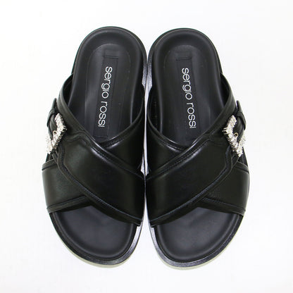 25春夏 ビジューバックル フラット サンダル / SR TWENTY BUCKLE FLAT SANDALS クロスベルト レザー