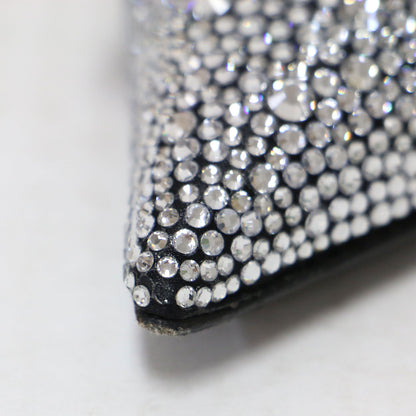 SR1 ビジュー付き フラット パンプス / シューズ ポインテッドトゥ サテン