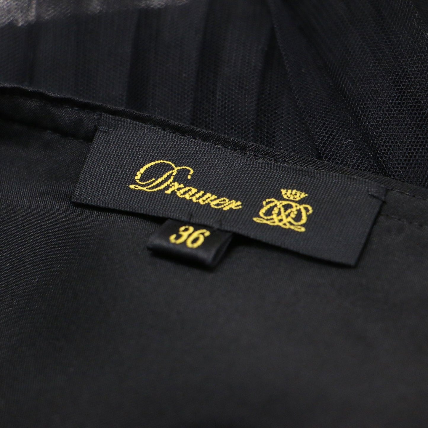 24秋冬 チュール プリーツ スカート / ロング 切替 ドット柄 フレア