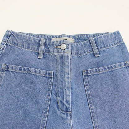 フロント ポケット ワイド デニムパンツ / Interval Front Pocket Jean ハイウエスト