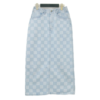 × RHC 別注 22春夏 チェッカー柄 デニム スカート / Denim Checker Skirt ミディ丈 タイト コットン