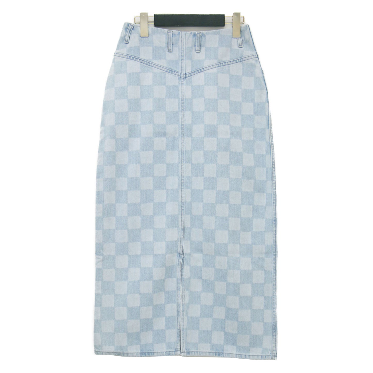 × RHC 別注 22春夏 チェッカー柄 デニム スカート / Denim Checker Skirt ミディ丈 タイト コットン