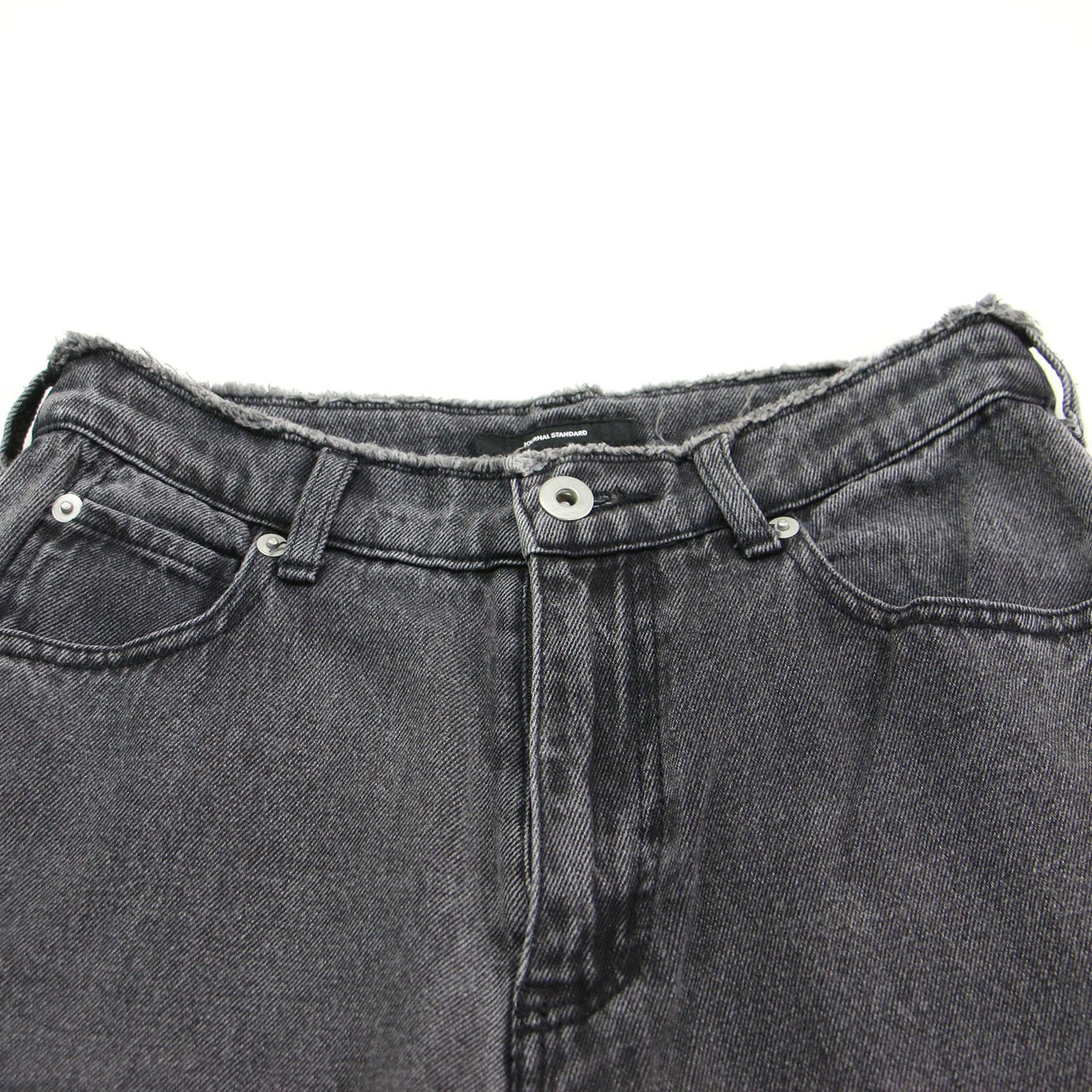 21春夏 パッチワーク デニム / パンツ テーパード ハイウエスト 切替 カットオフ コットン