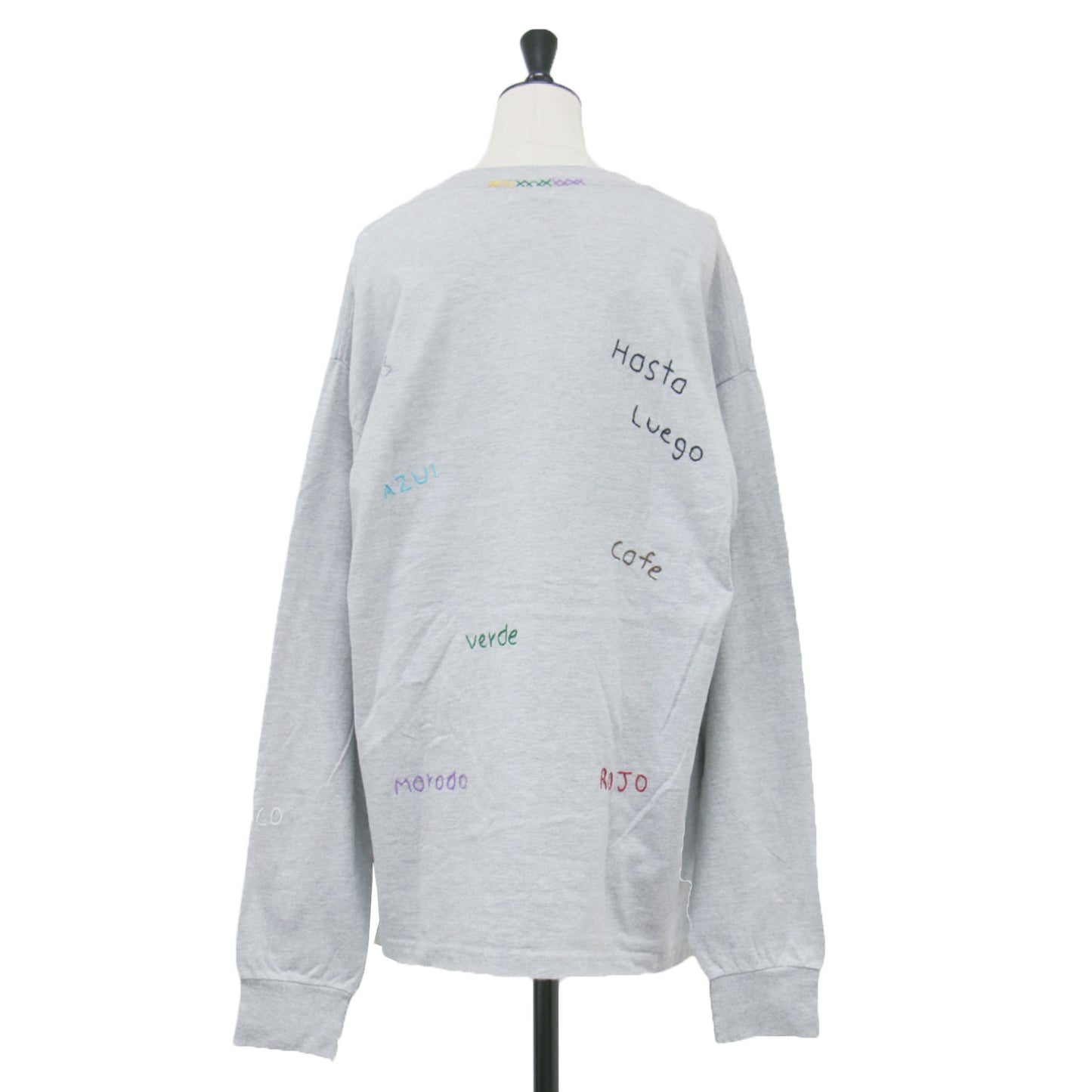 ロゴ 刺繍 ロングスリーブ Tシャツ / カットソー 長袖 クルーネック コットン
