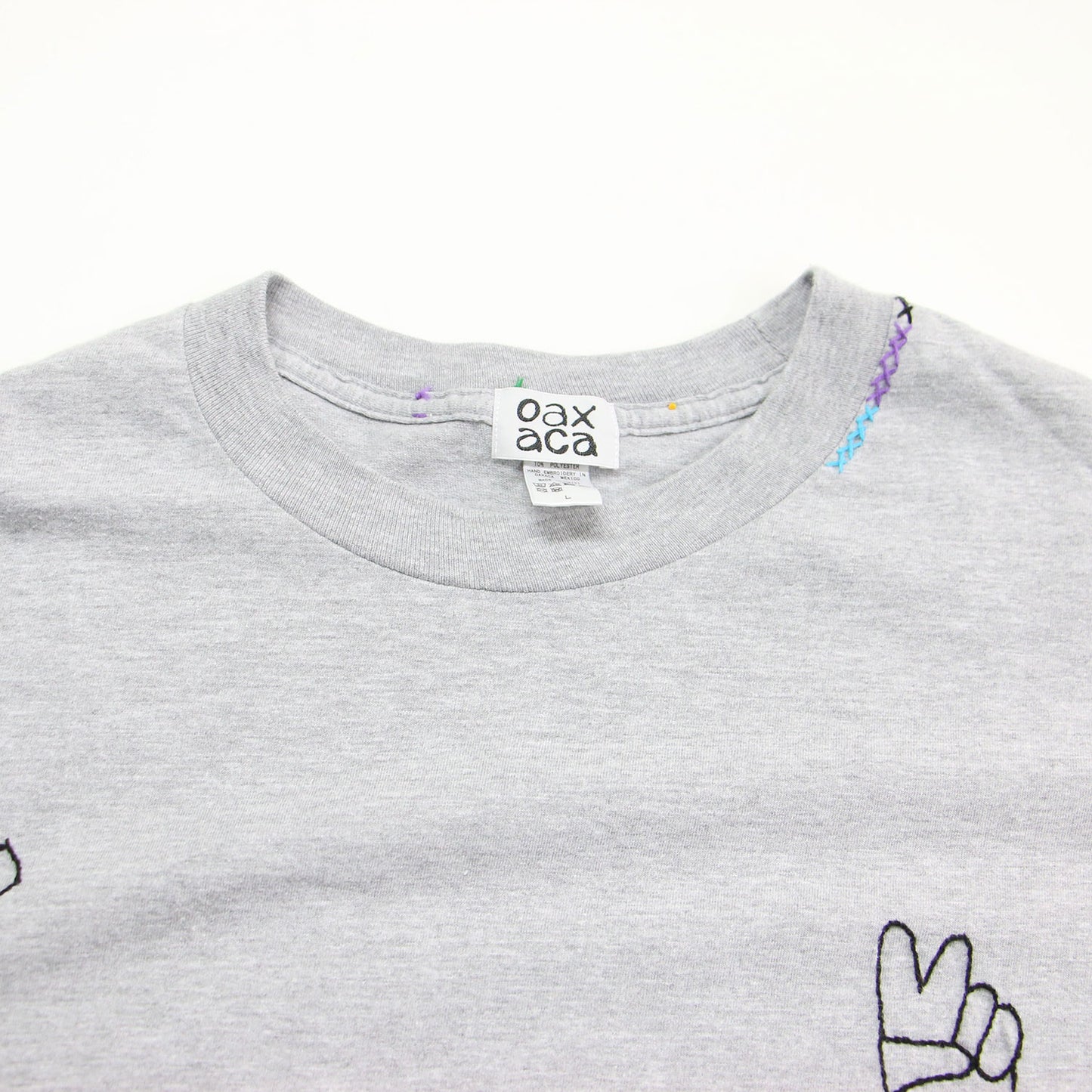 ロゴ 刺繍 ロングスリーブ Tシャツ / カットソー 長袖 クルーネック コットン