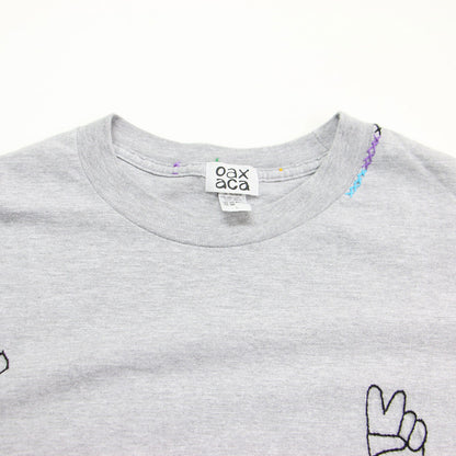 ロゴ 刺繍 ロングスリーブ Tシャツ / カットソー 長袖 クルーネック コットン