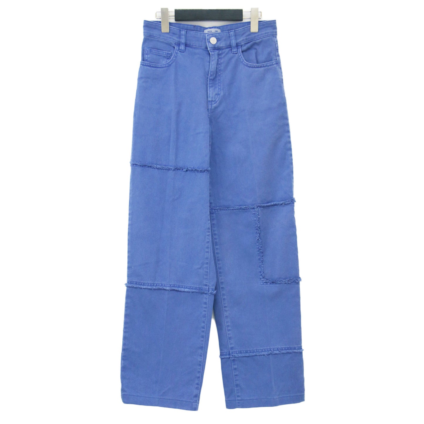 24春夏 パッチワーク デニム パンツ / Noelle Jeans ストレート ハイウエスト カットオフ コットン