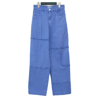24春夏 パッチワーク デニム パンツ / Noelle Jeans ストレート ハイウエスト カットオフ コットン