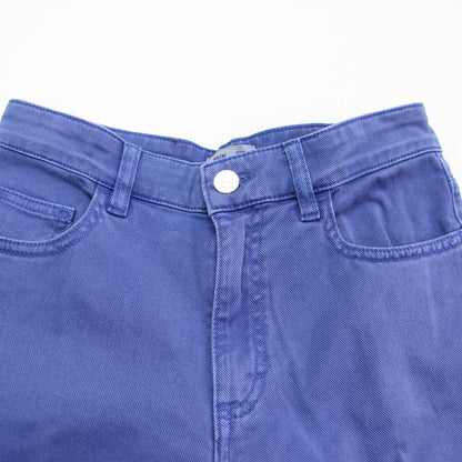 24春夏 パッチワーク デニム パンツ / Noelle Jeans ストレート ハイウエスト カットオフ コットン