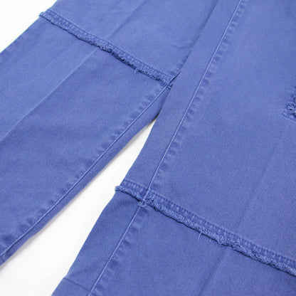 24春夏 パッチワーク デニム パンツ / Noelle Jeans ストレート ハイウエスト カットオフ コットン