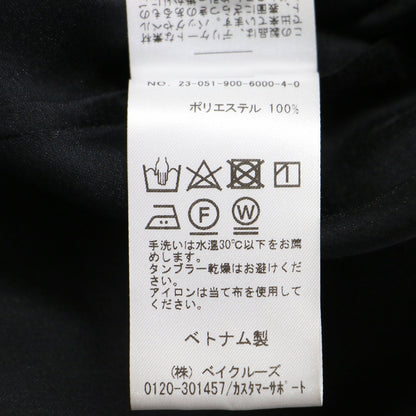 23秋冬 スパンツイル ラッフル ブラウス / シャツ 長袖 襟付き シアー