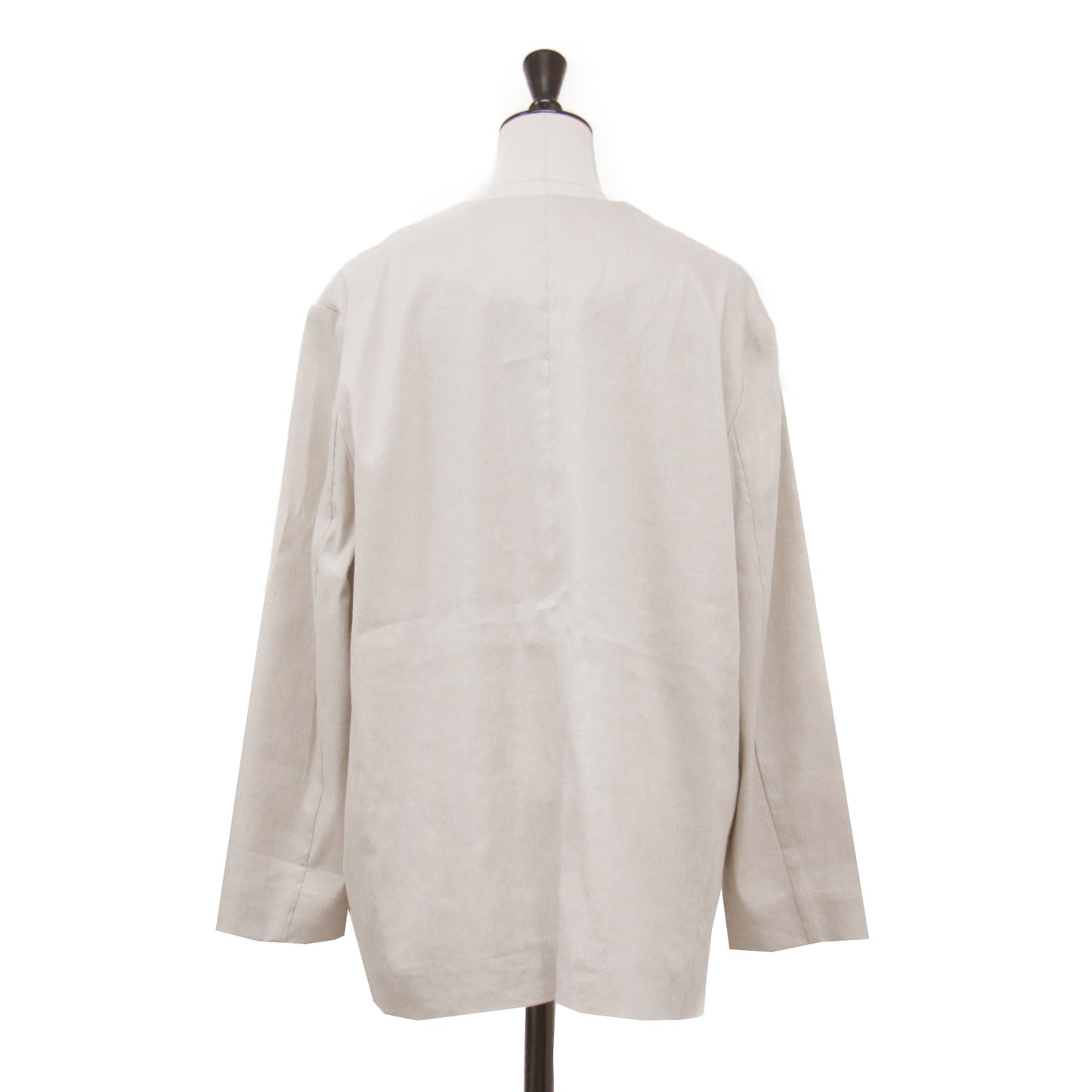 25春夏 リネン ノーカラー ジャケット / Vネック 長袖 ストレッチ