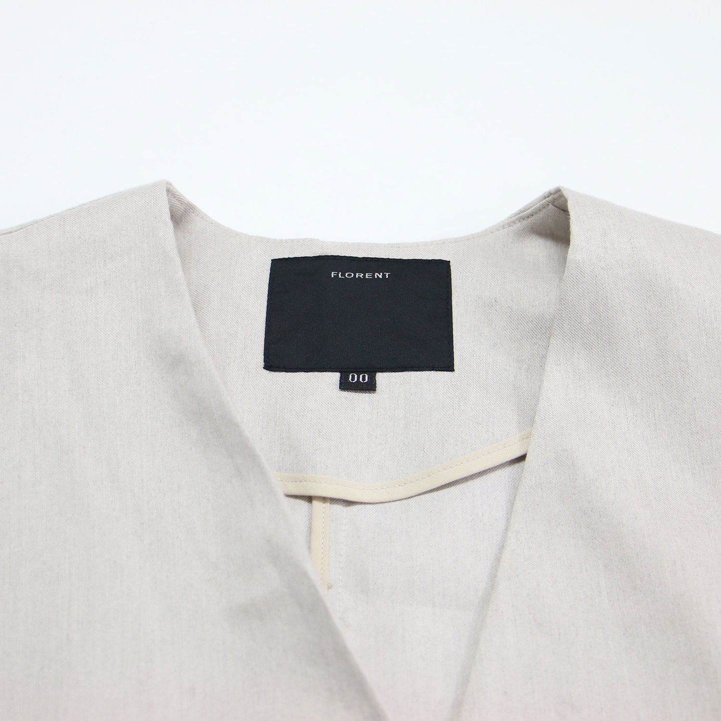 25春夏 リネン ノーカラー ジャケット / Vネック 長袖 ストレッチ