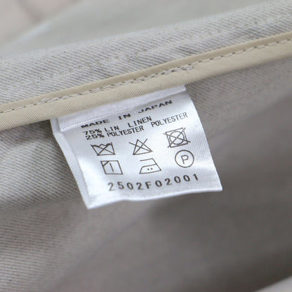 25春夏 リネン ノーカラー ジャケット / Vネック 長袖 ストレッチ