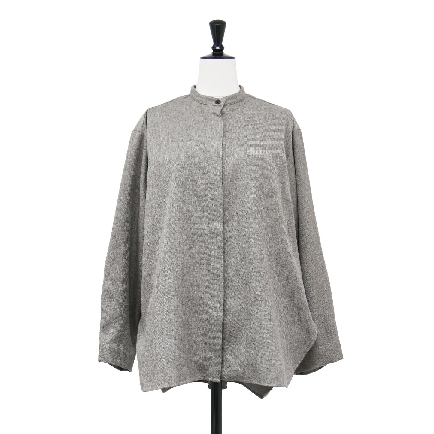 メランジ プルオーバー ブラウス / MELANGE PL BLOUSE シャツ 長袖 バンドカラー