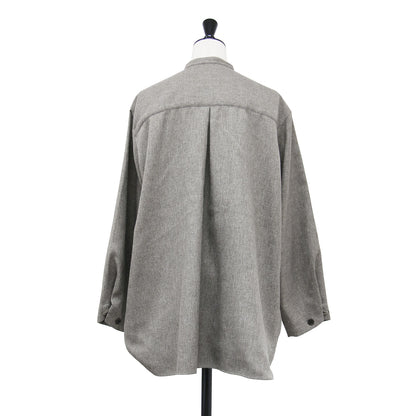 メランジ プルオーバー ブラウス / MELANGE PL BLOUSE シャツ 長袖 バンドカラー