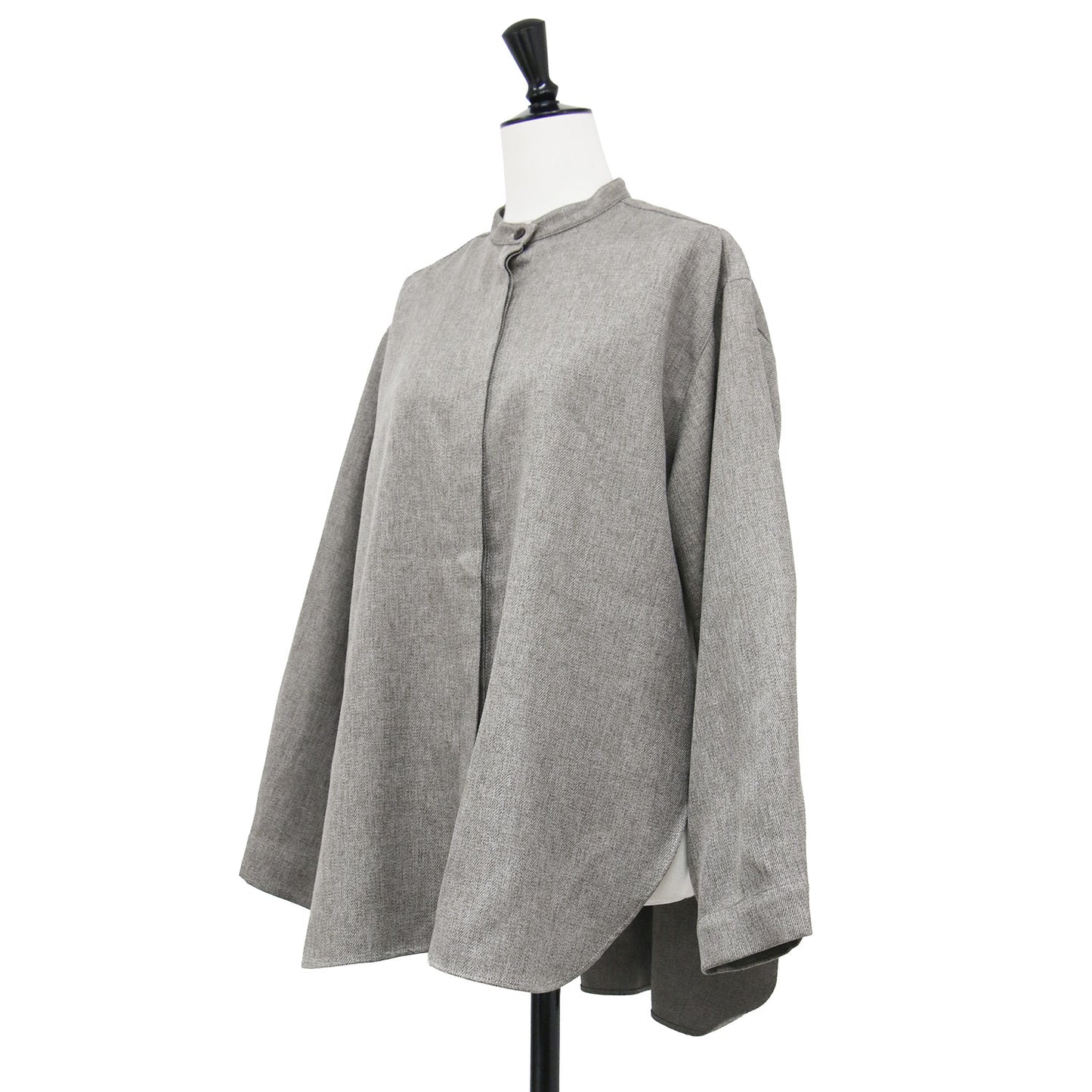 メランジ プルオーバー ブラウス / MELANGE PL BLOUSE シャツ 長袖 バンドカラー
