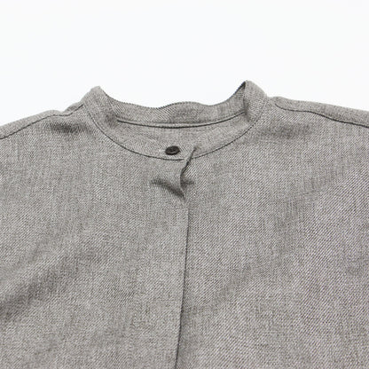 メランジ プルオーバー ブラウス / MELANGE PL BLOUSE シャツ 長袖 バンドカラー