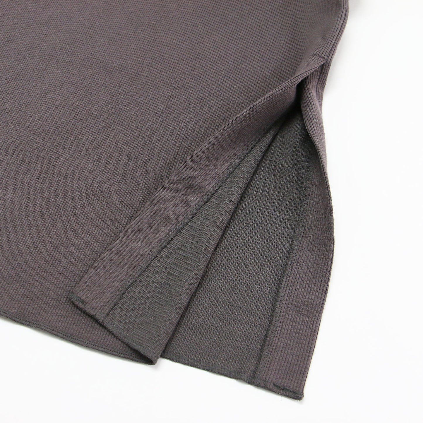 ソフト コットン リブ スカート / Soft cotton rib skirt ロング タイト スリット