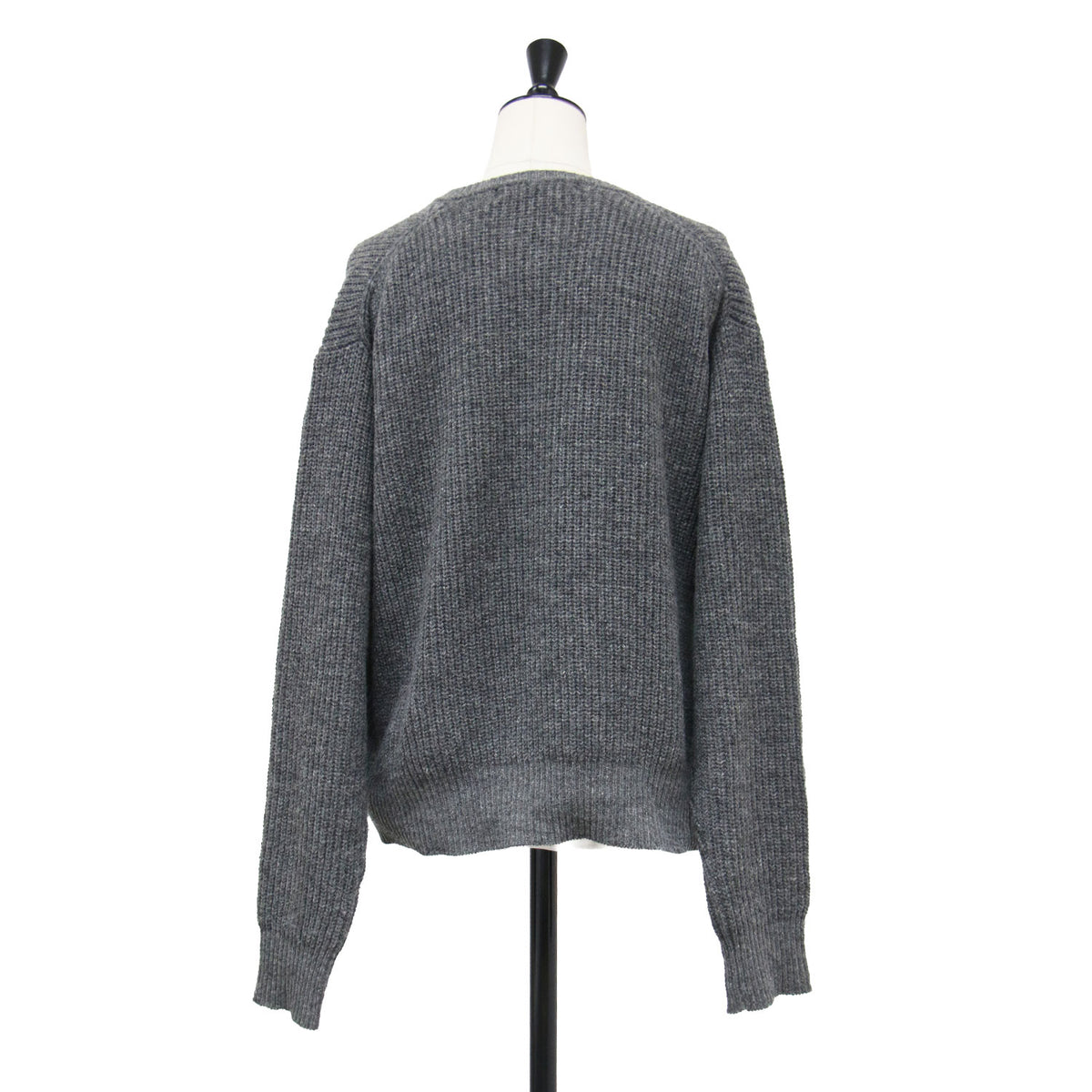 リブ ニット カーディガン / RIB KNIT CARDIGAN キーネック 長袖 カシュクール ウール