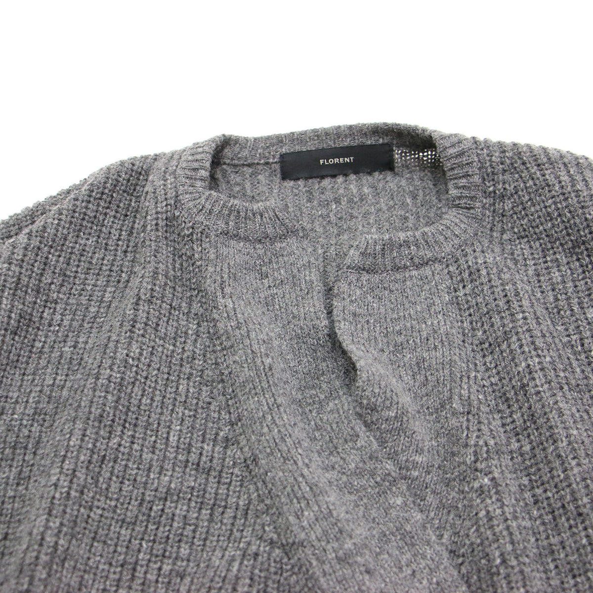 リブ ニット カーディガン / RIB KNIT CARDIGAN キーネック 長袖 カシュクール ウール