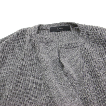 リブ ニット カーディガン / RIB KNIT CARDIGAN キーネック 長袖 カシュクール ウール