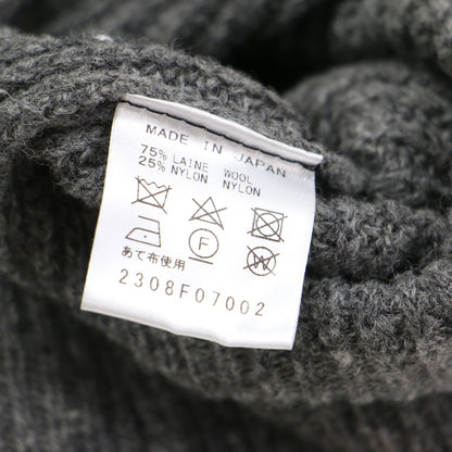 リブ ニット カーディガン / RIB KNIT CARDIGAN キーネック 長袖 カシュクール ウール