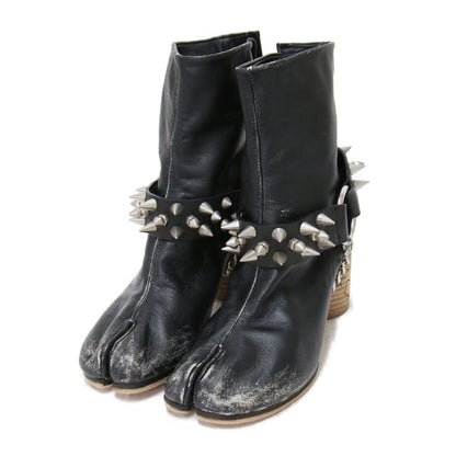 20春夏 タビ パンク スタッズ ブーツ / Tabi Punk Studs Boot ミドル シリンダーヒール ダメージ加工 レザー