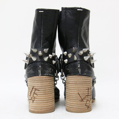 20春夏 タビ パンク スタッズ ブーツ / Tabi Punk Studs Boot ミドル シリンダーヒール ダメージ加工 レザー