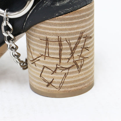 20春夏 タビ パンク スタッズ ブーツ / Tabi Punk Studs Boot ミドル シリンダーヒール ダメージ加工 レザー