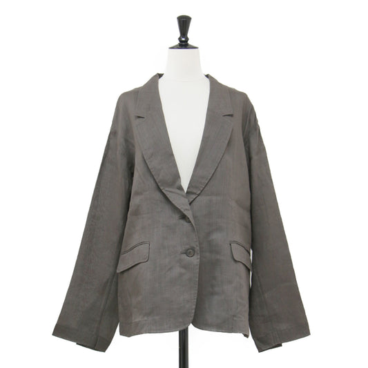 25春夏 ラミー ライト ジャケット / テーラード 長袖 シングル オーバーサイズ シアー