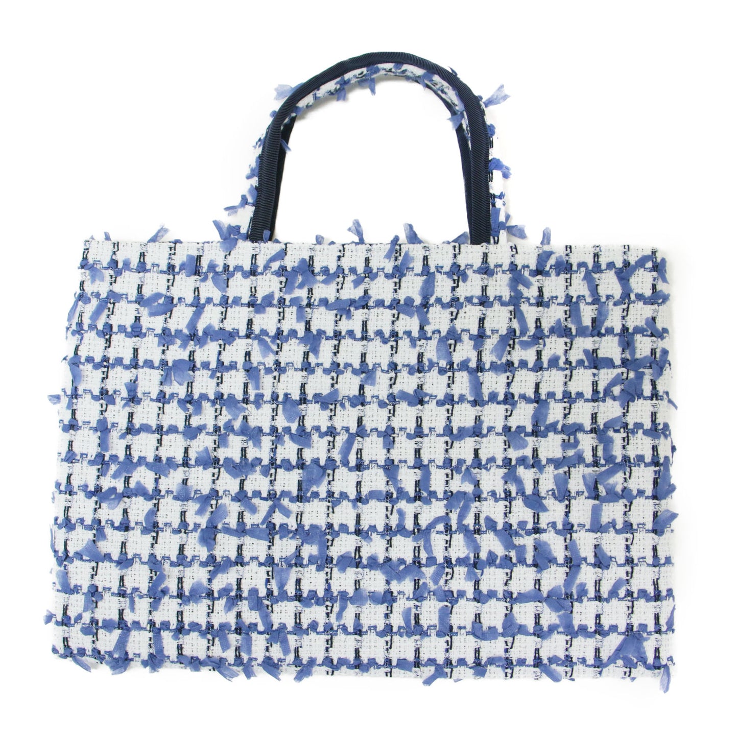 26春夏 ファンシーツイード トートバッグ / BIBI bag. MIDDLE tweed baby blue ハンドバッグ 手提げ