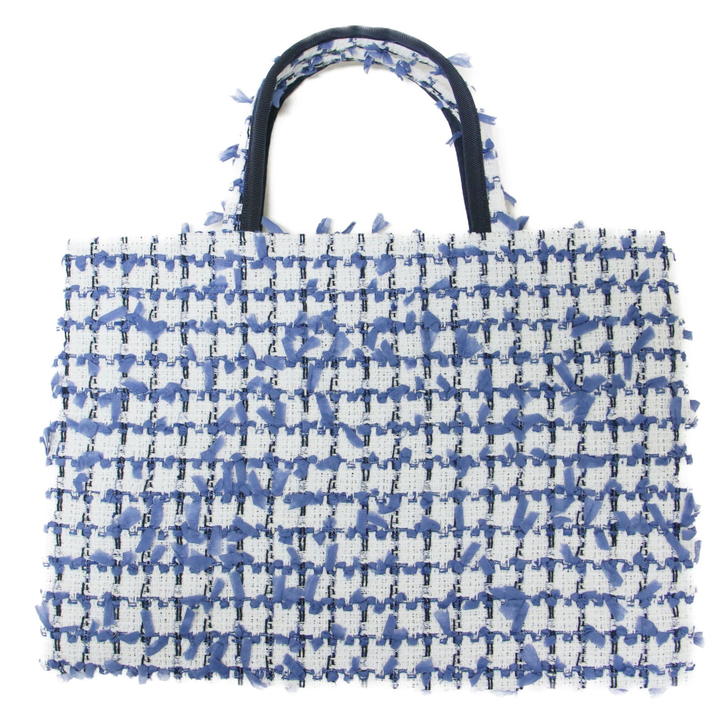 26春夏 ファンシーツイード トートバッグ / BIBI bag. MIDDLE tweed baby blue ハンドバッグ 手提げ