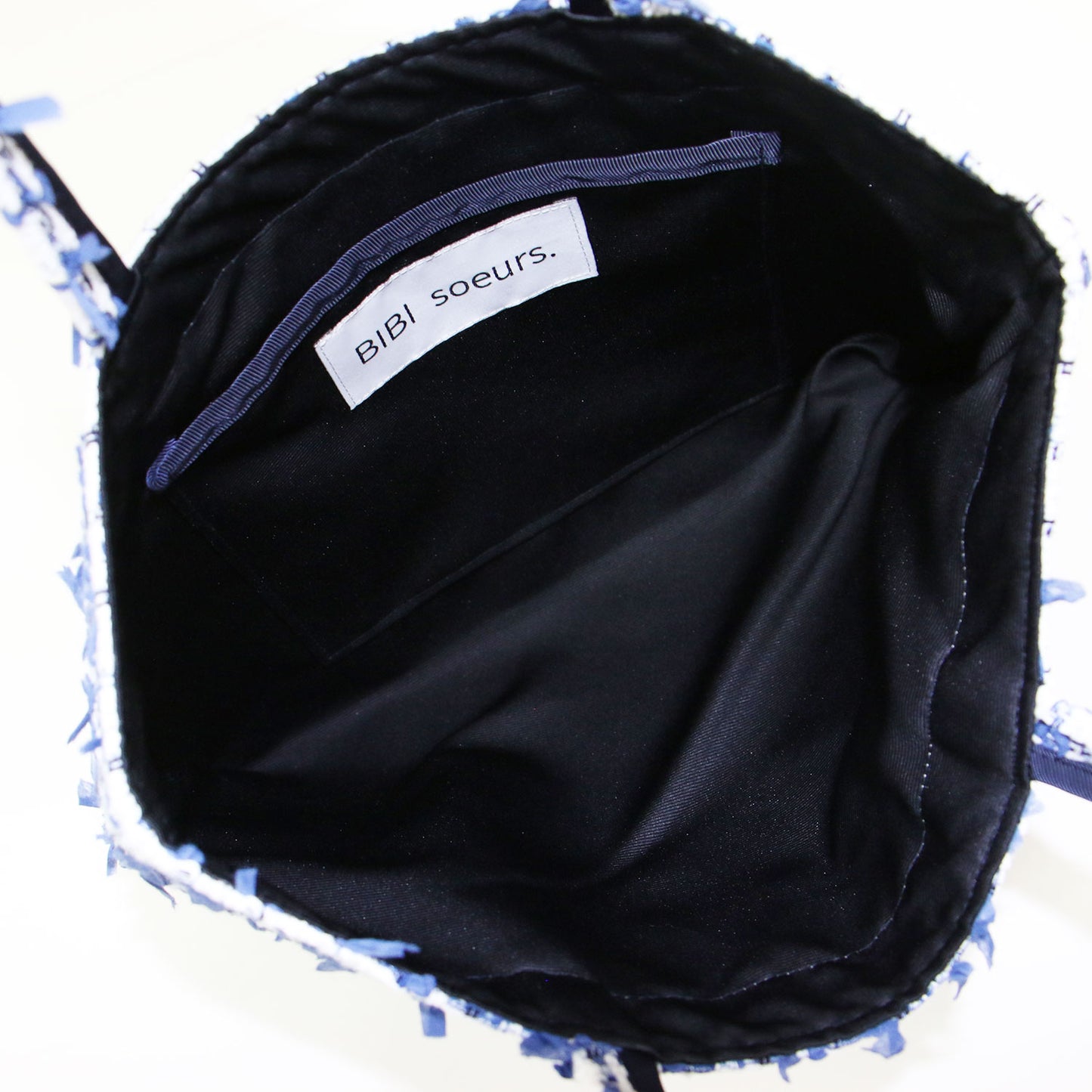 26春夏 ファンシーツイード トートバッグ / BIBI bag. MIDDLE tweed baby blue ハンドバッグ 手提げ