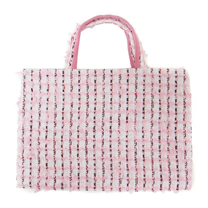 26春夏 ファンシーツイード トートバッグ / BIBI bag. MIDDLE tweed baby blue ハンドバッグ 手提げ
