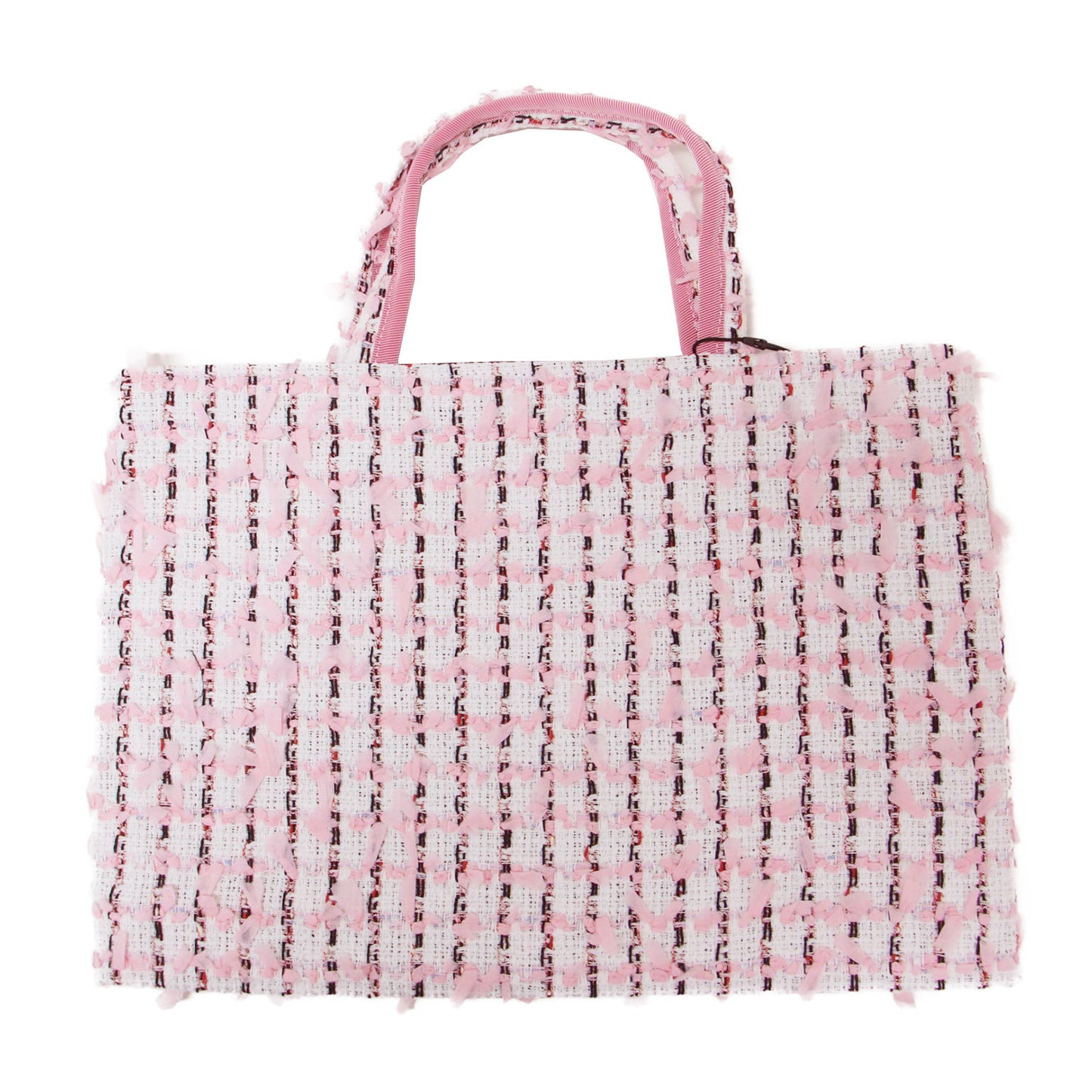 26春夏 ファンシーツイード トートバッグ / BIBI bag. MIDDLE tweed baby blue ハンドバッグ 手提げ