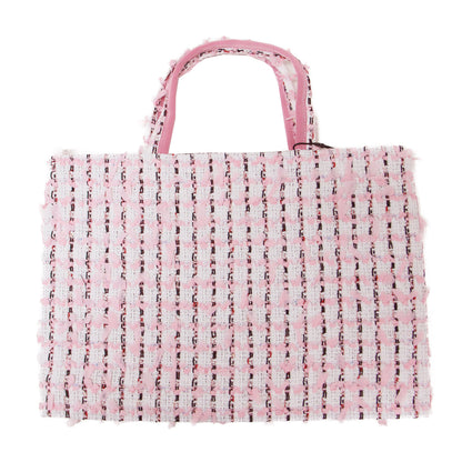 26春夏 ファンシーツイード トートバッグ / BIBI bag. MIDDLE tweed baby blue ハンドバッグ 手提げ