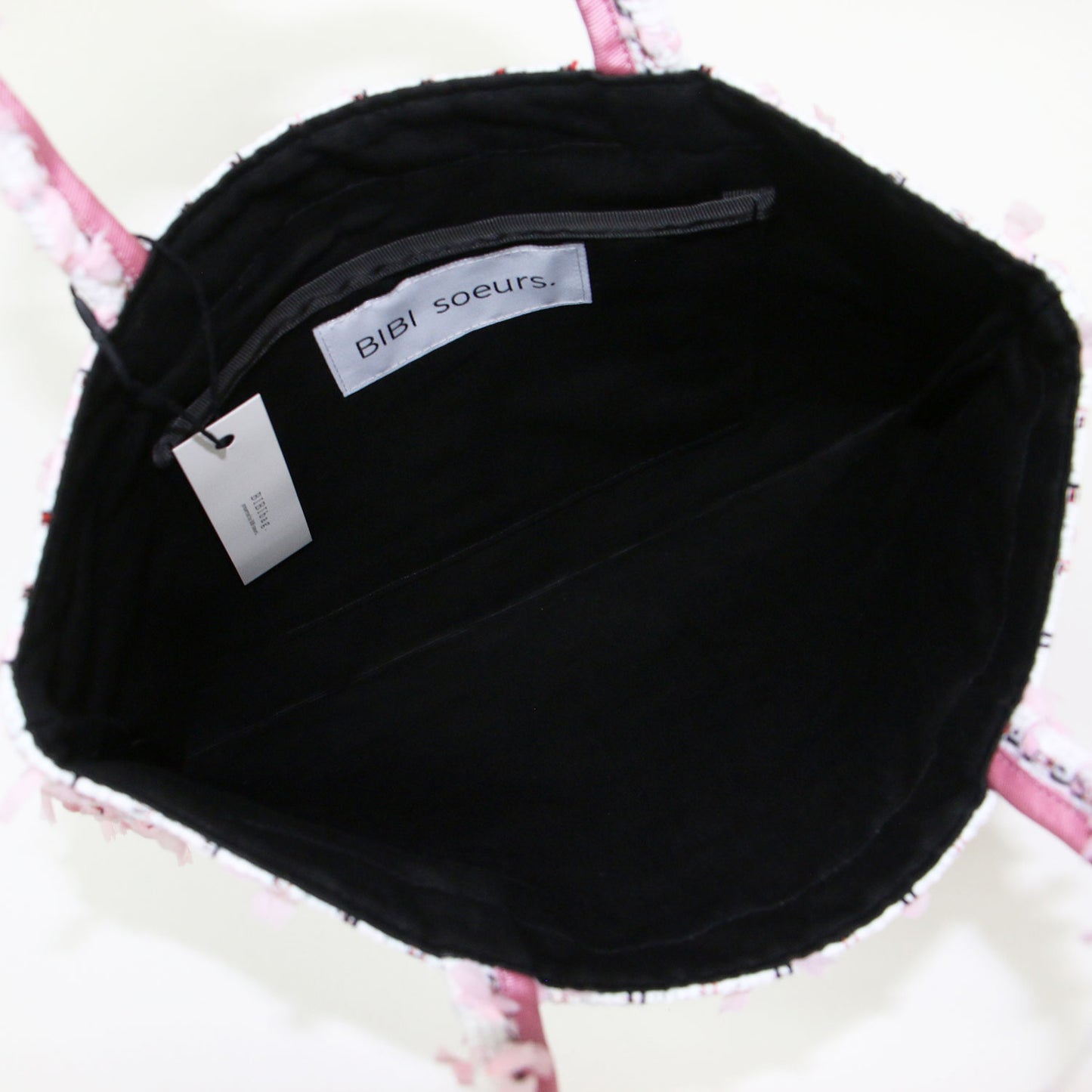 26春夏 ファンシーツイード トートバッグ / BIBI bag. MIDDLE tweed baby blue ハンドバッグ 手提げ