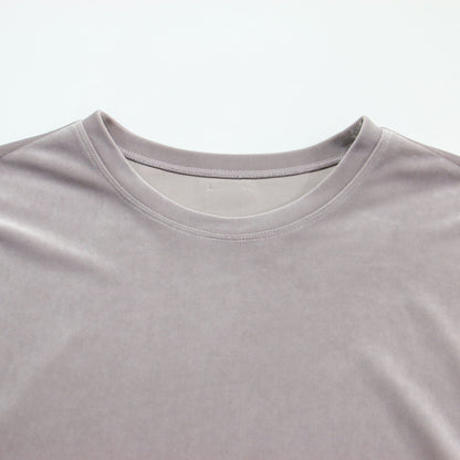 24秋冬 スノーベロア Ｔシャツ / カットソー プルオーバー フレンチスリーブ クルーネック
