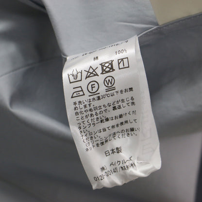 24春夏 コンパクトツイル ドローストリング コート / ワンピース ロング ノーカラー クルーネック ギャザー コットン