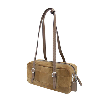 25秋冬 Coachtopia オルター エゴ サッチェル バッグ / ボストンバッグ スエード レザー チェッカーボード アップクラフト