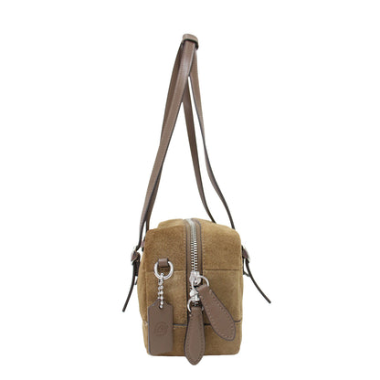 25秋冬 Coachtopia オルター エゴ サッチェル バッグ / ボストンバッグ スエード レザー チェッカーボード アップクラフト