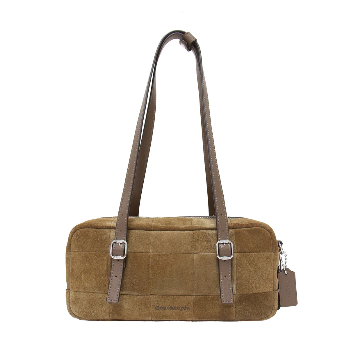 25秋冬 Coachtopia オルター エゴ サッチェル バッグ / ボストンバッグ スエード レザー チェッカーボード アップクラフト