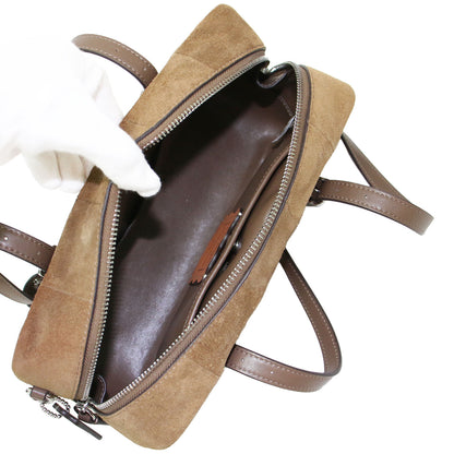 25秋冬 Coachtopia オルター エゴ サッチェル バッグ / ボストンバッグ スエード レザー チェッカーボード アップクラフト