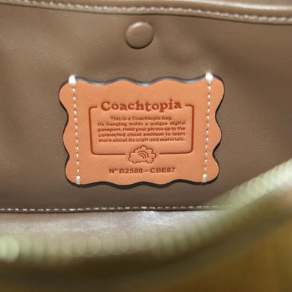 25秋冬 Coachtopia オルター エゴ サッチェル バッグ / ボストンバッグ スエード レザー チェッカーボード アップクラフト